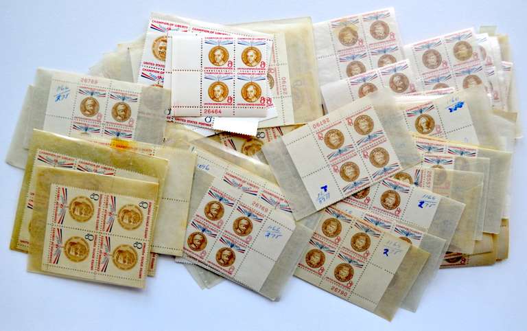 125 8 Cent Mint US Plate Blocks $40 Face Value