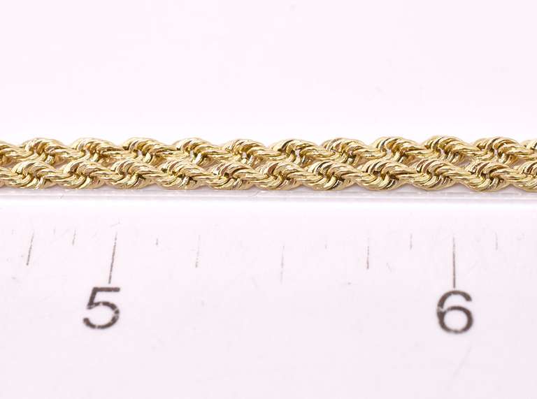 Beautiful Doubled Rope Chain Bracelet in 14K Yellow Gold