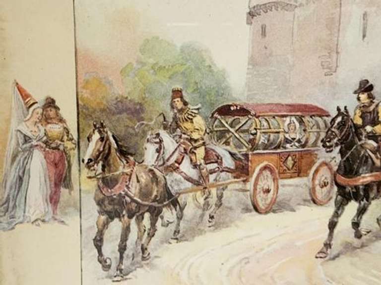 Vintage Royal Engraving City Scene