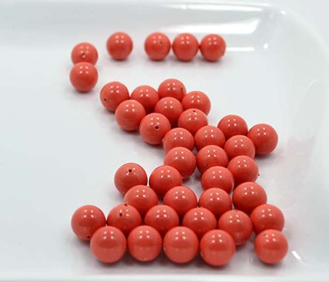Coral Tone Shell Pearls, 40 Count 10mm Round Beads