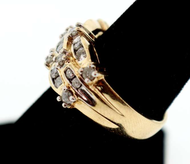 Paired Diamond Set Ring with 10k Gold