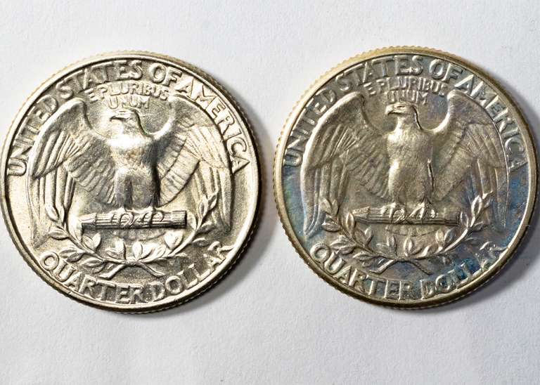 1932 &1940 Frosty White BU Washington Quarters