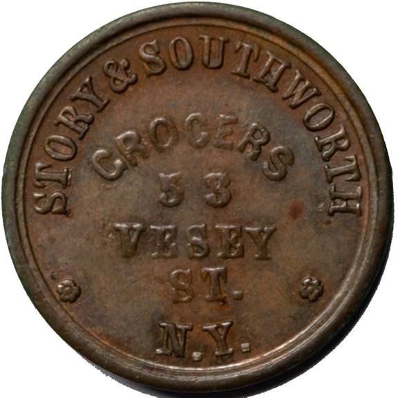 1863 Story & Southworth New York City Grocer Civil War Store Card