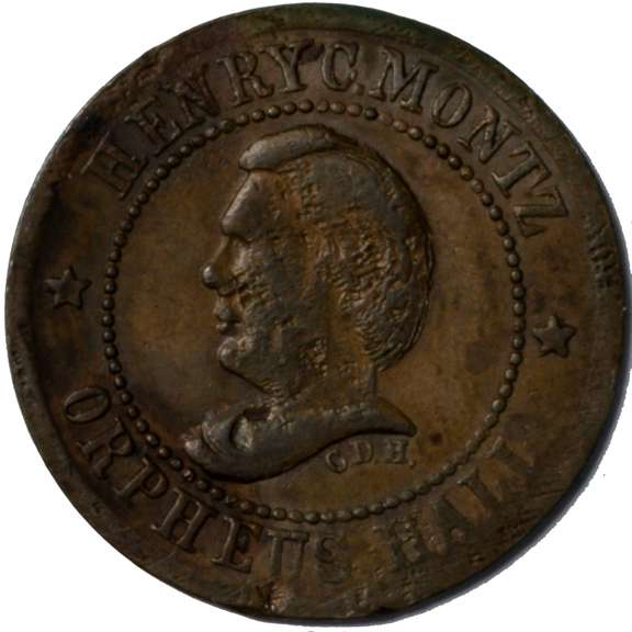 1863 Henry C Montz NY City Orpheus Hall Civil War Store Card