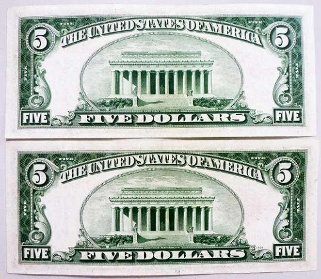 (2) Superb Crisp 1928E $5 Red Seal Notes-Consecutive!