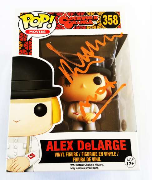 Malcolm McDowell Signed Clockwork Orange Funko Pop! #358 Alex ACOA Witness ITP