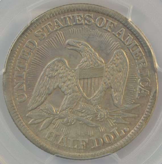 Mint Error 1853 Arrows & Rays Seated Liberty Half. PCGS AU Details