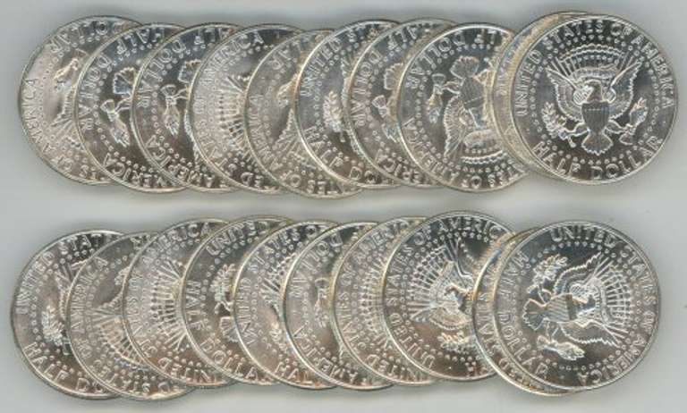 Choice BU Roll of 20 1964 Silver Kennedy Half Dollars