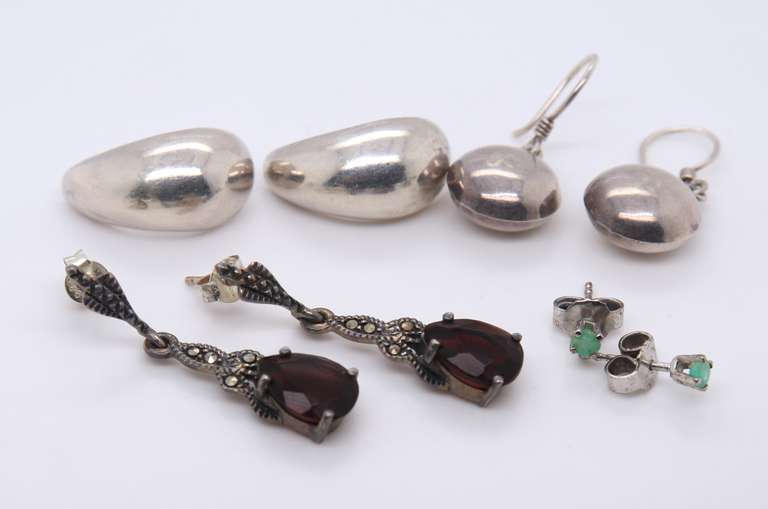Group Lot of 3 Vintage Sterling Silver Earrings