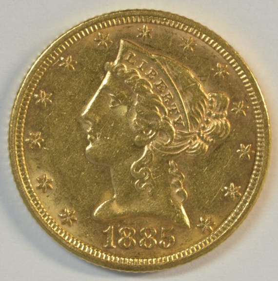 Fully struck and lustrous 1885 $5 Liberty Gold Piece