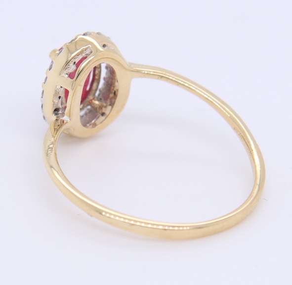 Fabulous Yellow Gold Ruby and Diamond Ring
