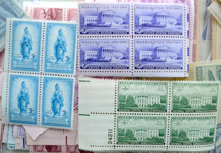 213 3 Cent Mint US Plate Blocks $25.71 Face Value