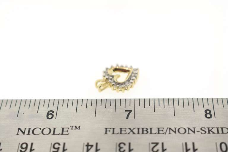 10k Gold Heart Pendant with Diamond Circumference