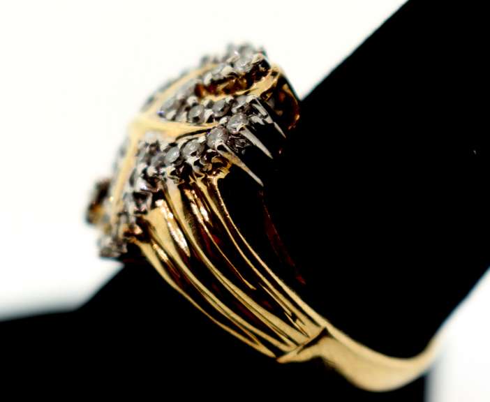 Diamond Knotted 10k Gold Ring