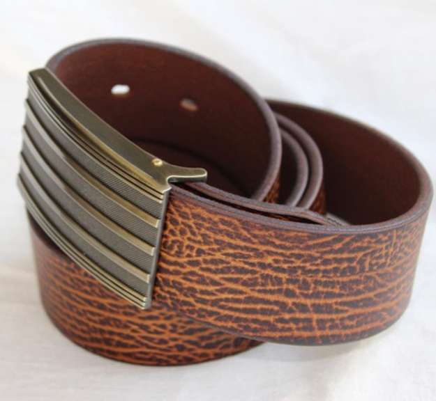 Casual Leather Belt 1 1/2 Inch Wide, Made In Italy