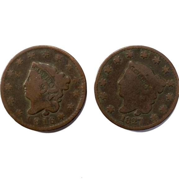 1816 &1827 Large Cents