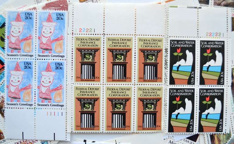 37 20 Cent Mint US Plate Blocks $29.60 Face Value