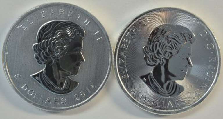 Superb Canada 2014 Arctic Fox & 2016 White Falcon Gem BU 1.5 oz pure Silver coins