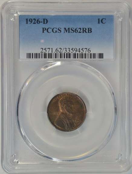 Scarce 1925-D Lincoln Cent. PCGS MS62RB