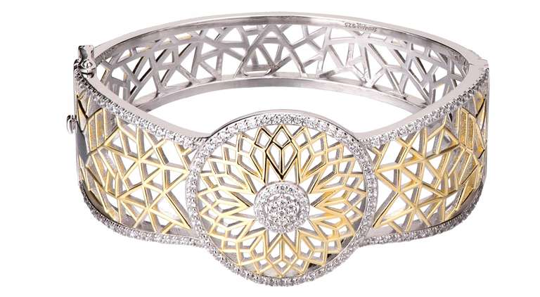 Grace & Lace Big Bangle in Sterling Silver