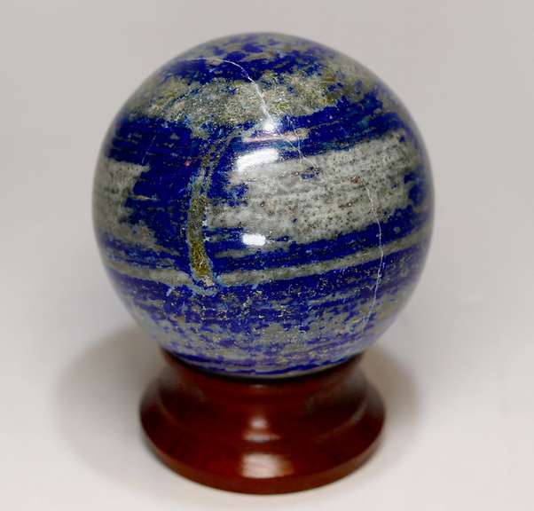 Eye catching 1.2 pound bullseye Lapis sphere