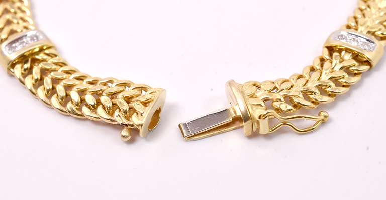 Gorgeous Fancy Link Diamond Bracelet in 14K Yellow Gold