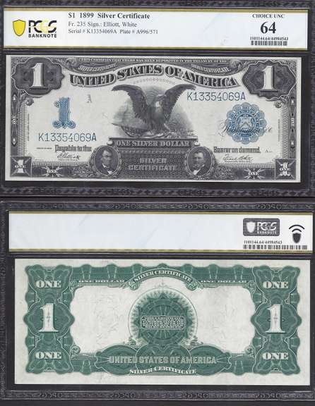$1 1899 SC Black Eagle Fr. 235 PCGS BN Choice Unc 64