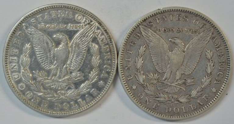 Semi-key 1892-P & 1894-O Morgan Silver Dollars