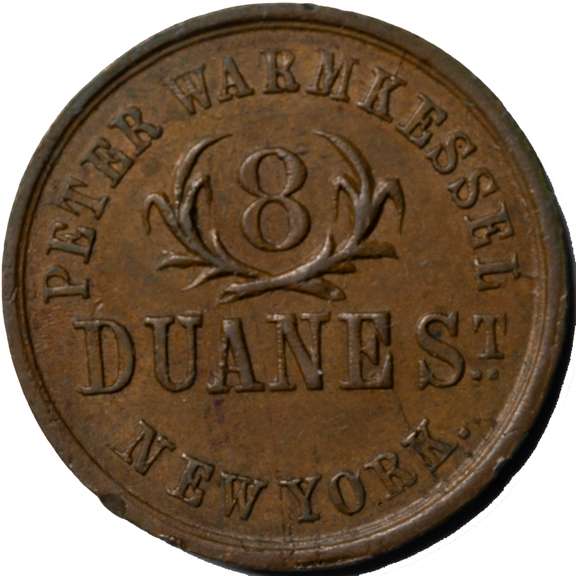 Peter Warmkessel N Y City Hotel? Civil War Store Card.