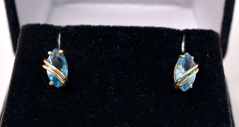 Tasteful Topaz Earrings in 14K Yellow Gold