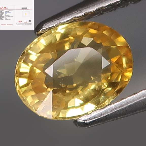 Certified unheated! 1.22ct canary yellow Sapphire