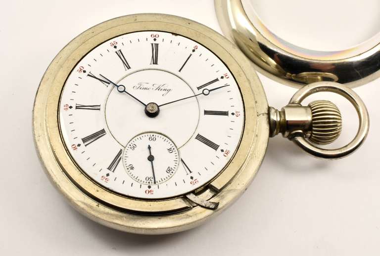 Proper Time King Pocket Watch in Nickel
