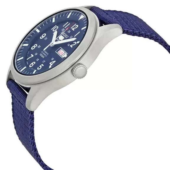 Seiko Blue Dial Canvas Strap Automatic, New In Box.