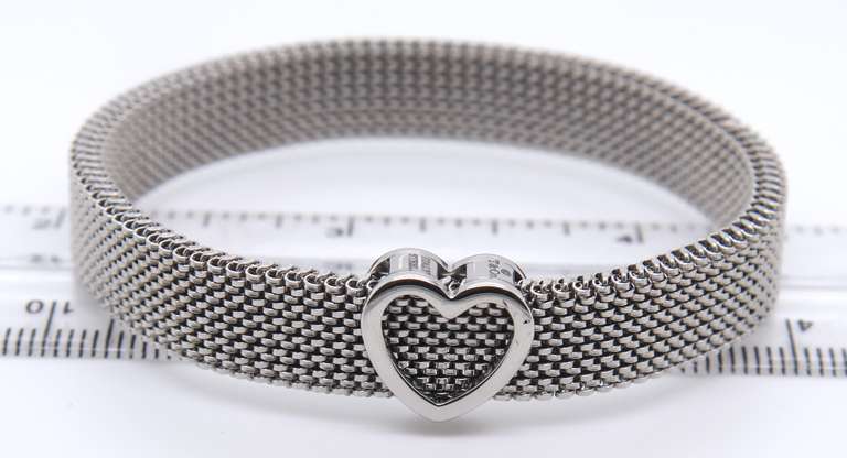 Tiffany & Co Stainless Steel Somerest Heart Stretch Bracelet