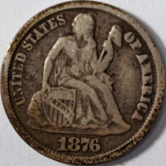 1876 CC Seated Dime