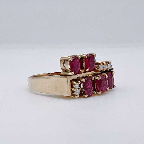 14kt Yellow Gold, Ruby, & Diamond Ring