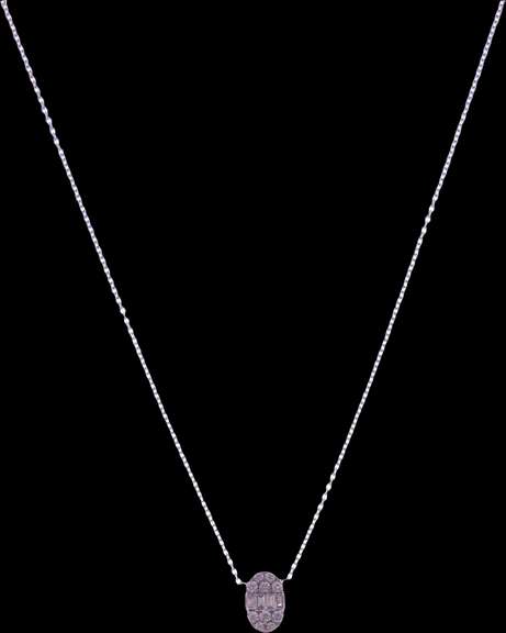 Dazzling 18kt White Gold Necklace With Diamond Pendant