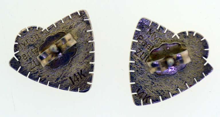 14KT White Gold Myron Panteah Zuni Earrings