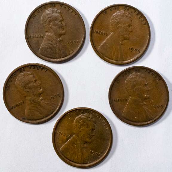 5 1909 VDB Lincoln Type Cents