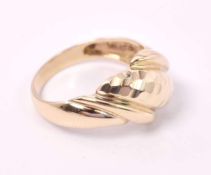 Carved Yellow Gold Dome Ring