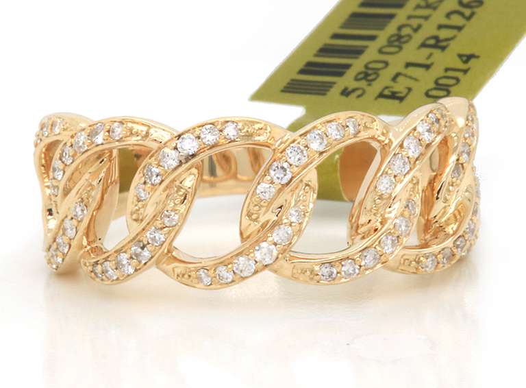 Graceful Yellow Gold Diamond open Link Band