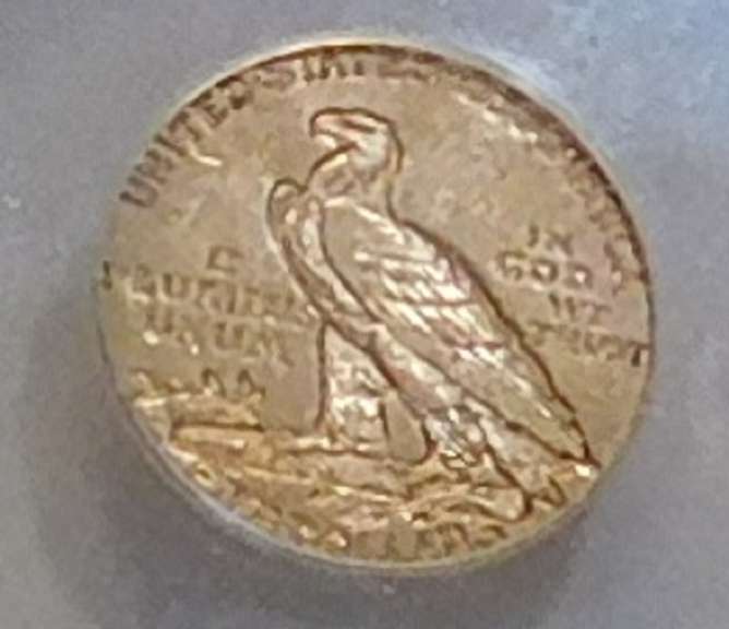 1914-D GOLD $5 Ind ANACS EF-45 Det clnd