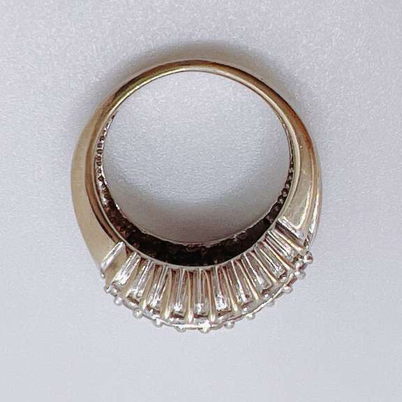 14kt Solid White Gold & Diamond Band