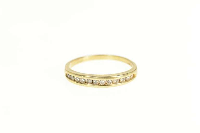 14K Yellow Gold 0.18 Ctw Diamond Classic Wedding Band Ring