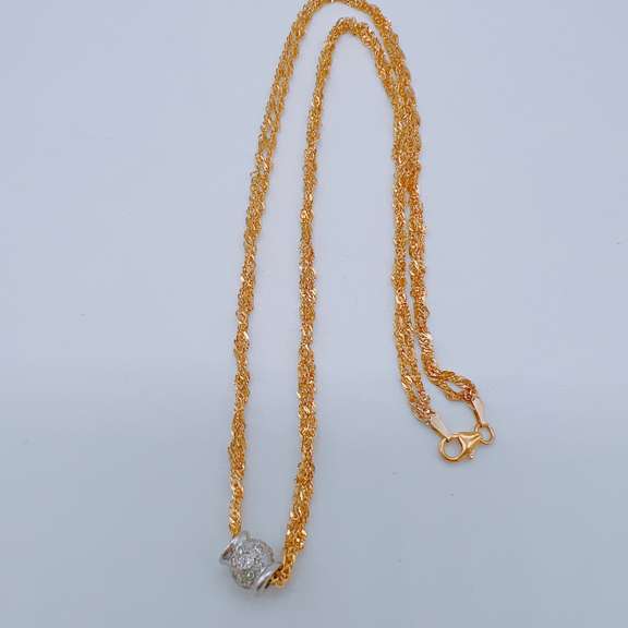 14kt Yellow Gold Double Chain Pendant Necklace