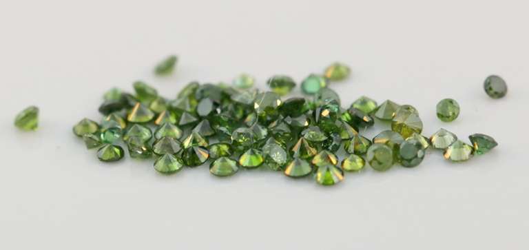 Rich 1.13ct parcel of dark green diamonds