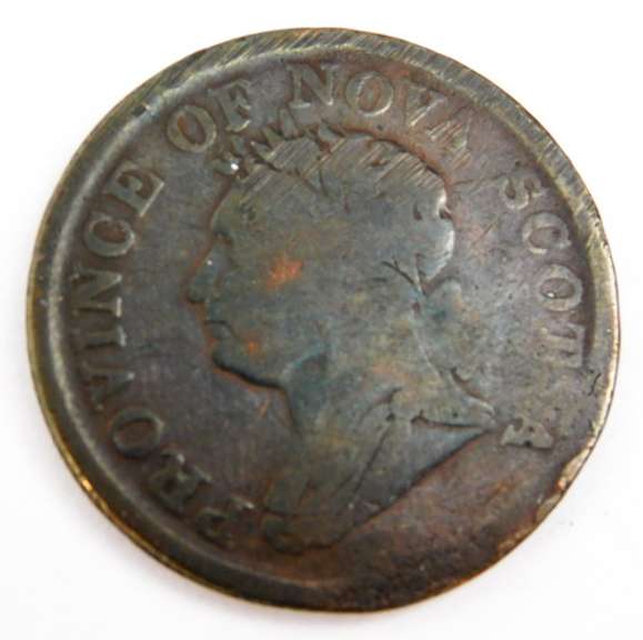 Rare 1832 Nova Scotia 1/2 Penny Token