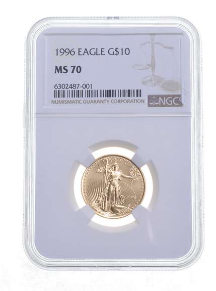 MS70 1996 $10 American Gold Eagle - Graded NGC