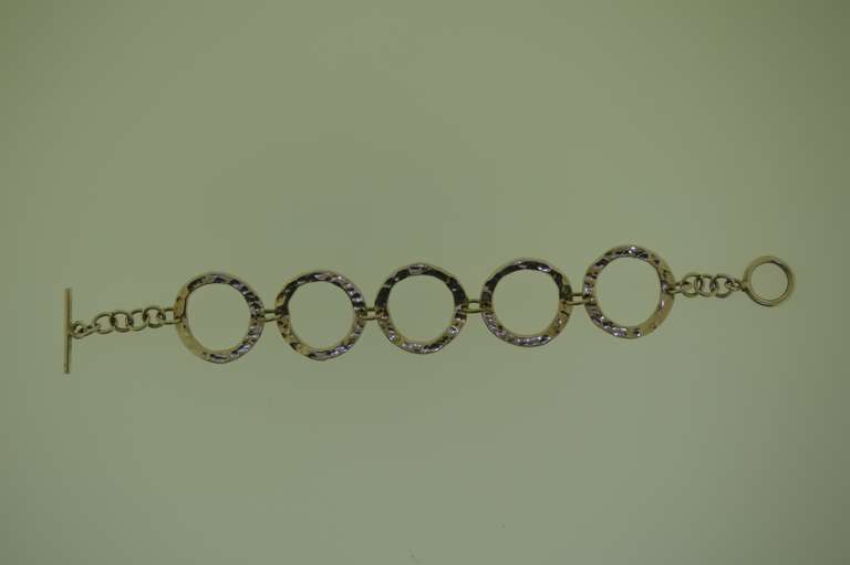 Mexican Sterling Silver large Circle Link Bracelet