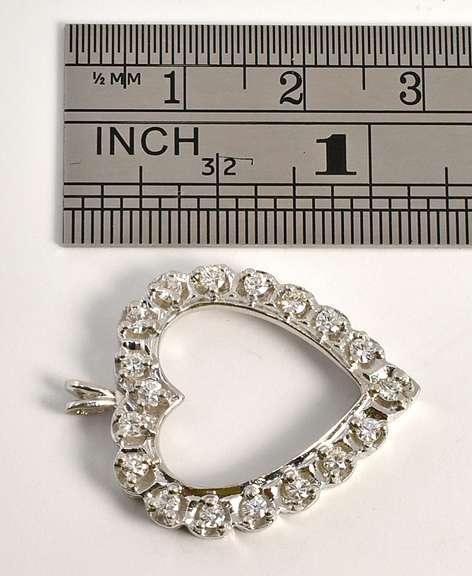 Classy Diamond Heart Pendant in 14K WG